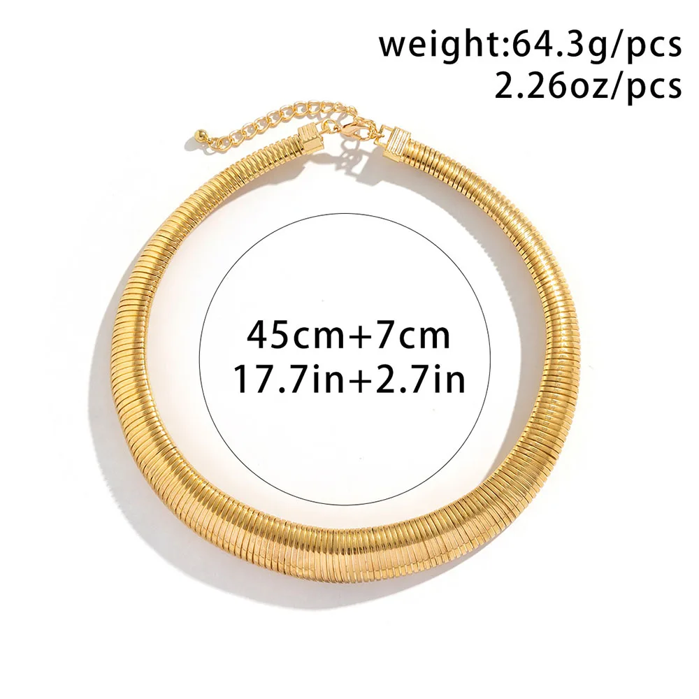 Exaggerated Clavicle Chain Necklace For Women New 2023 Trending Metal Gold Color Snake Bone Chain Choker Necklace  Jewelry