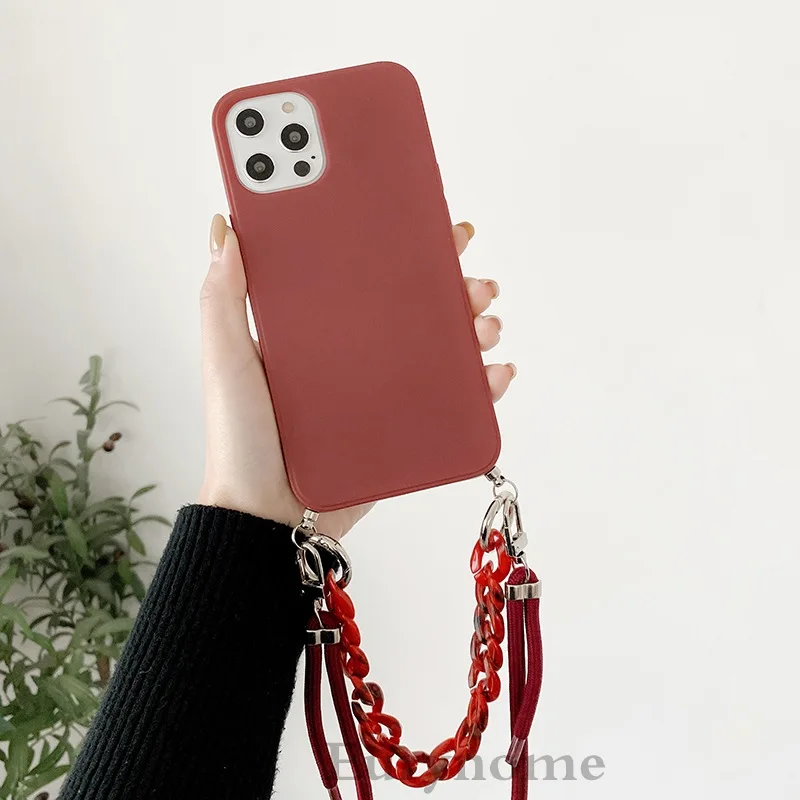 S26 Ultra Crossbody Phone Case for Samsung Galaxy S25 Plus S24 S21 FE A37 A57 A56 Necklace Lanyard Marble Chain Strap Soft Cover