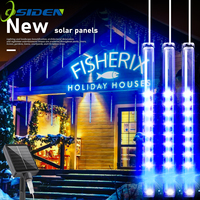 Solar Powered Christmas Lights Outdoor Meteor Shower Lights Falling Rain Drop Lights for Tree Wedding Party Garden Eave Decor