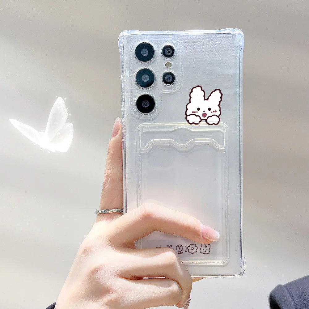 Titular do cartão caso de telefone para samsung galaxy a56 5g s25 ultra a55 a54 a53 s24 fe s23 s22 plus a52 slot para cartão capa de silicone funda