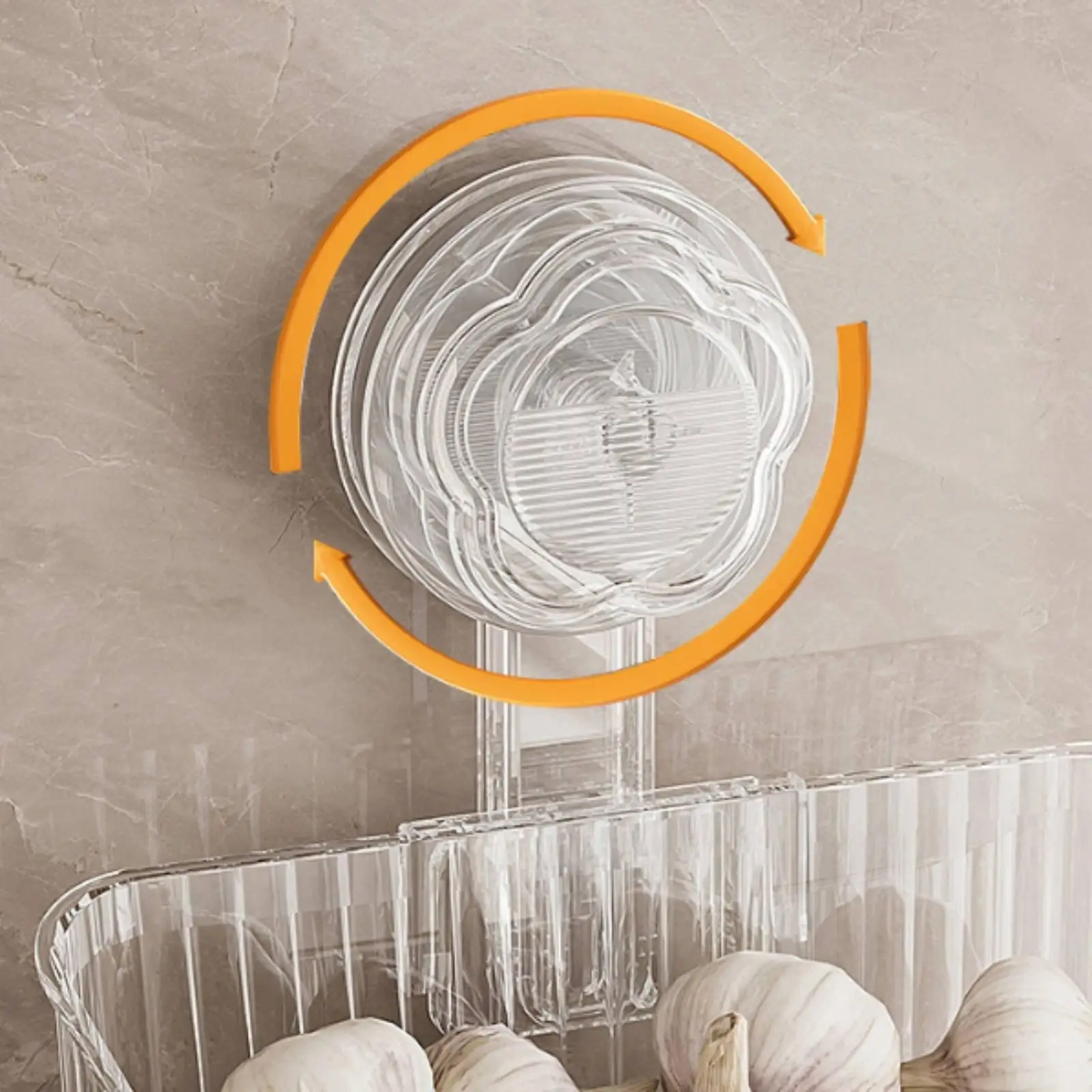 Strong Suction Storage Basket Ventilated Organizer for Kitchen and Bathroom Wall Mount Use
