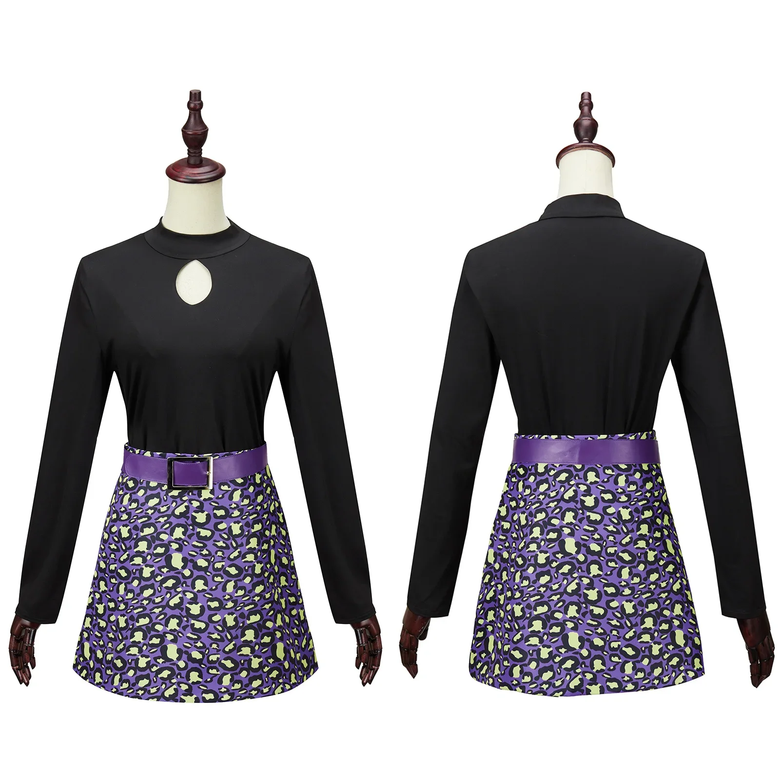 Anime Clawdeen wilk przebranie na karnawał fioletowy Flocky płaszcz spódnica ze swetrem garnitur dla kobiet dziewczyna Halloween karnawał Outft