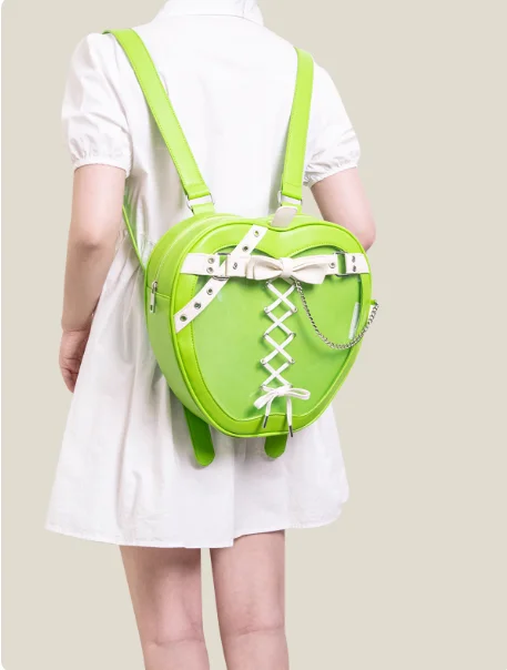 Original Heart Sweet Cute Large Capacity Single Shoulder Crossbody Backpack Solid Color Versatile School Bag Travel Backpacks