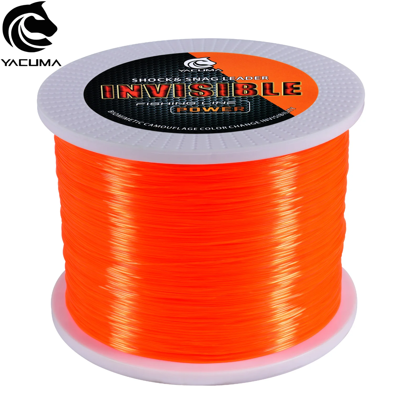 YACUMA 1000M/1093YDS Orange Monofilament Fishing Line Strong Nylon Hi-Visible Fly Fishing Line for Freshwater Sea Carp Pesca