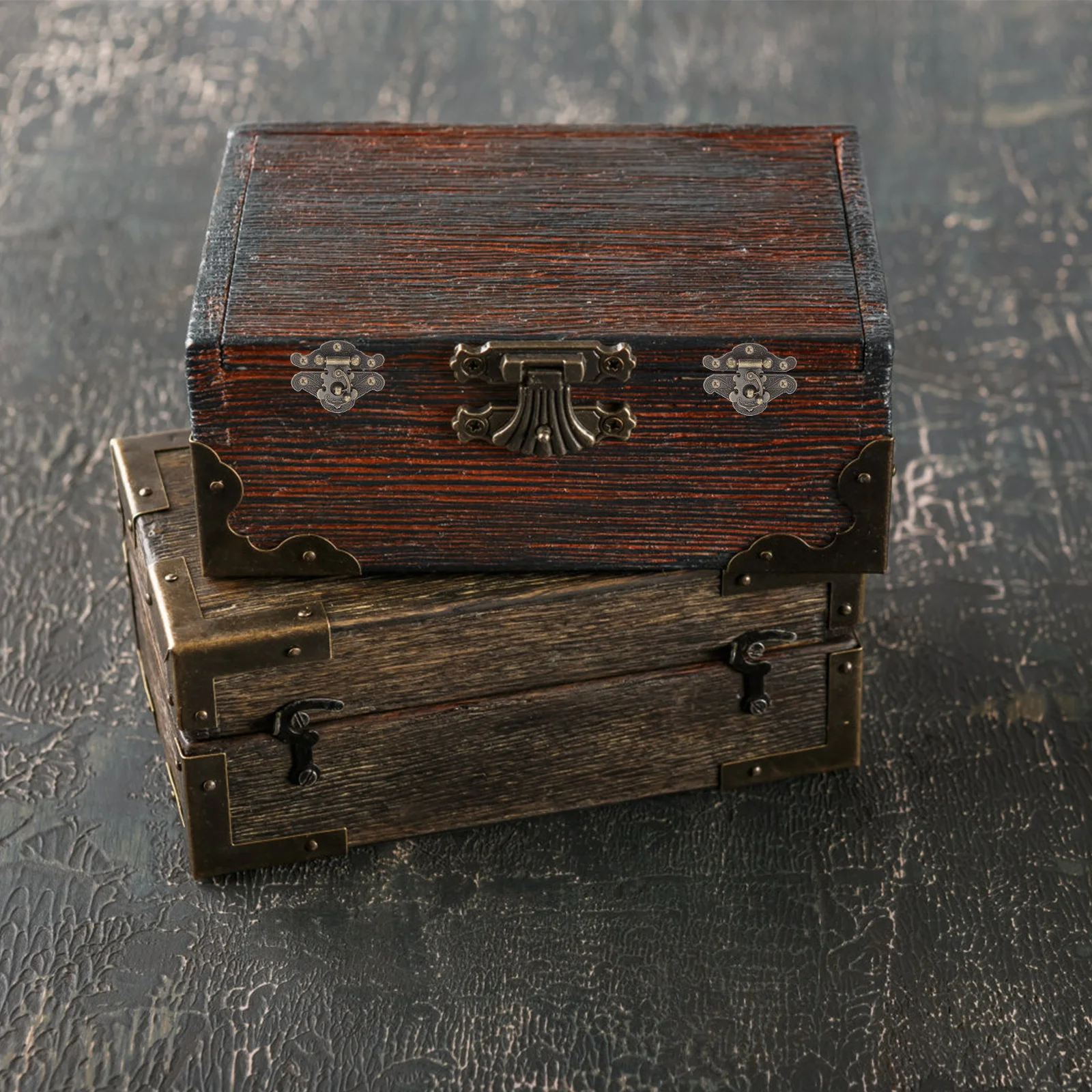 

1Set Ancient Box Latch Hinge Set Vintage Jewelry Box Hasp for Woodworking Projects Decorative Flexible Easy Install