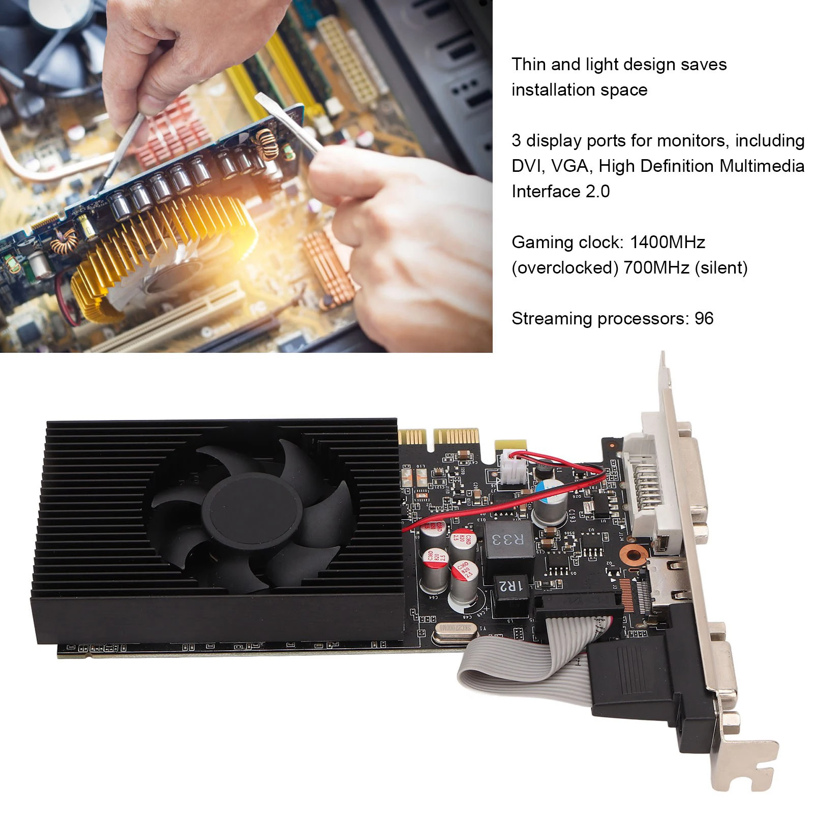 

PC Graphics Card GT730 Graphics Card 128 Bit 4GB DRR3 PCI Express 2.0 X8 HD Multimedia Interface DVI VGA PC Thin Graphics Card