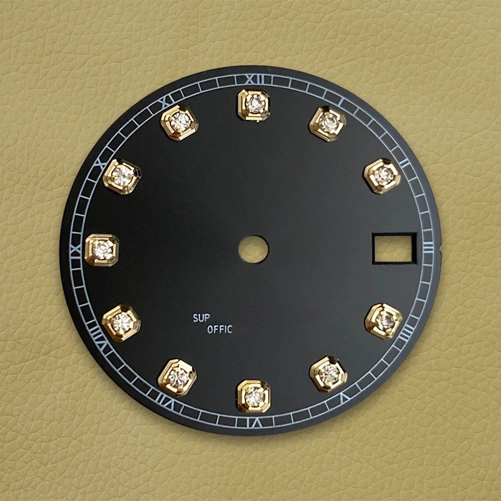 28.5mm NH35 Dial S Logo Diamonds Dial Fit NH35/NH36 Movement Watch Modification Accessories