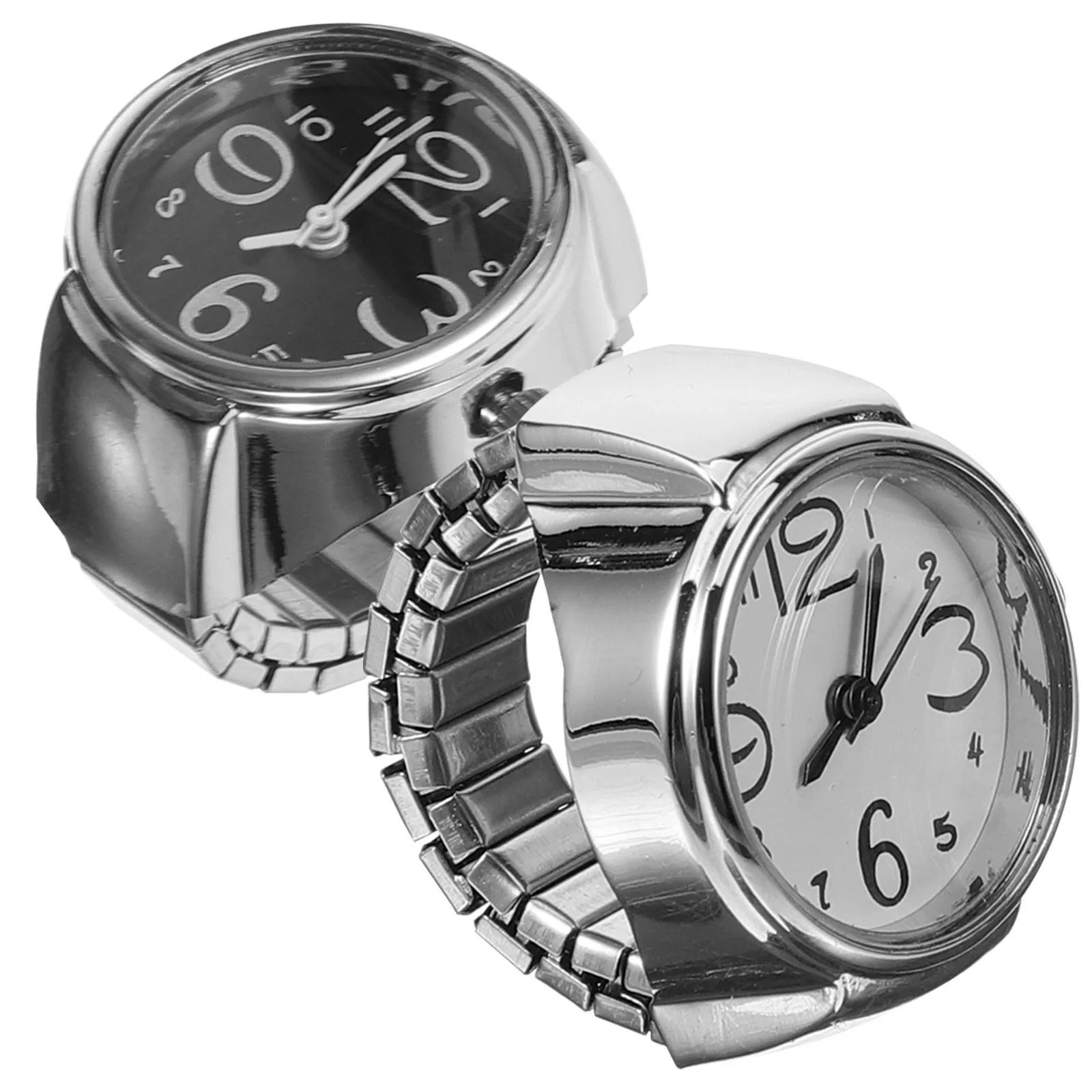 2Pcs Couple Ring Watches Digital Mini Finger Watch Decorative Stylish Comfortable for Women Men Ring Jewelry Watch Rings