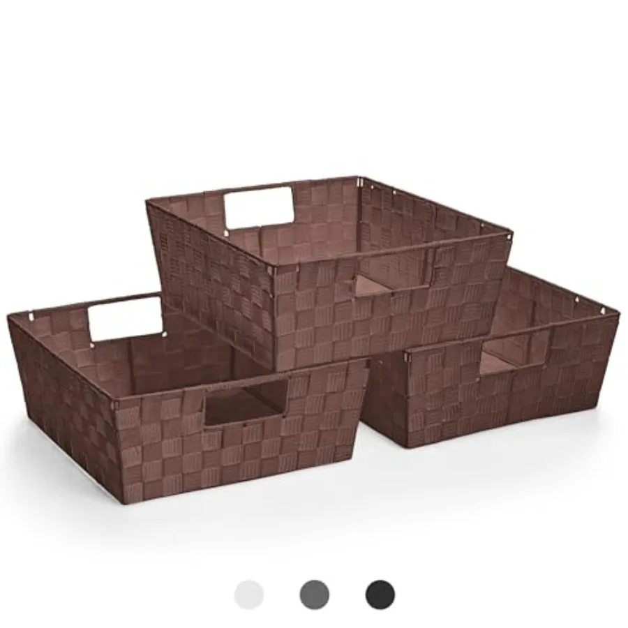 

Large Woven Storage Baskets Mesh Hand-Woven Baskets for Organizing, Fabric Storage Bins for Linen Closet Organizer, Storage Bas