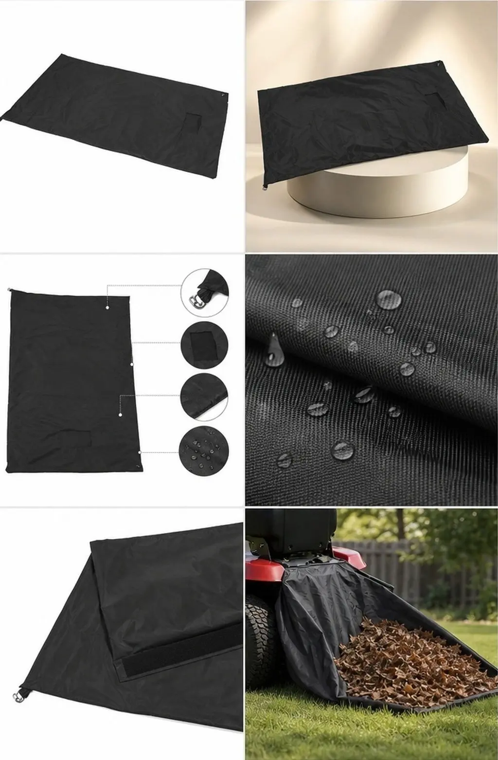 Lawn Tractor Leaf Catching Bag Large Storage Capacity Outdoor Waterproof Heavy Duty Garden Leaf Bag for Fallen Leaves Collection