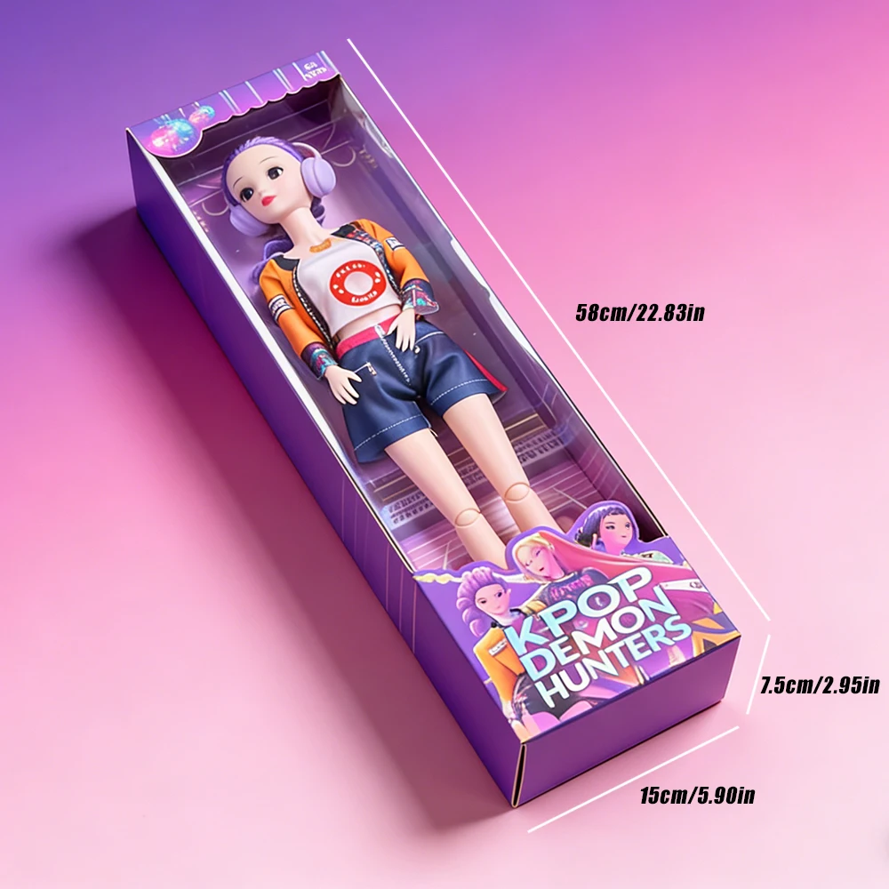 جديد مع أضواء/موسيقى KPOP شيطان الصيادين شخصية دمية لعبة رومي ميرا زوي الديكور فتاة الاطفال هدايا عيد الميلاد مفاجأة