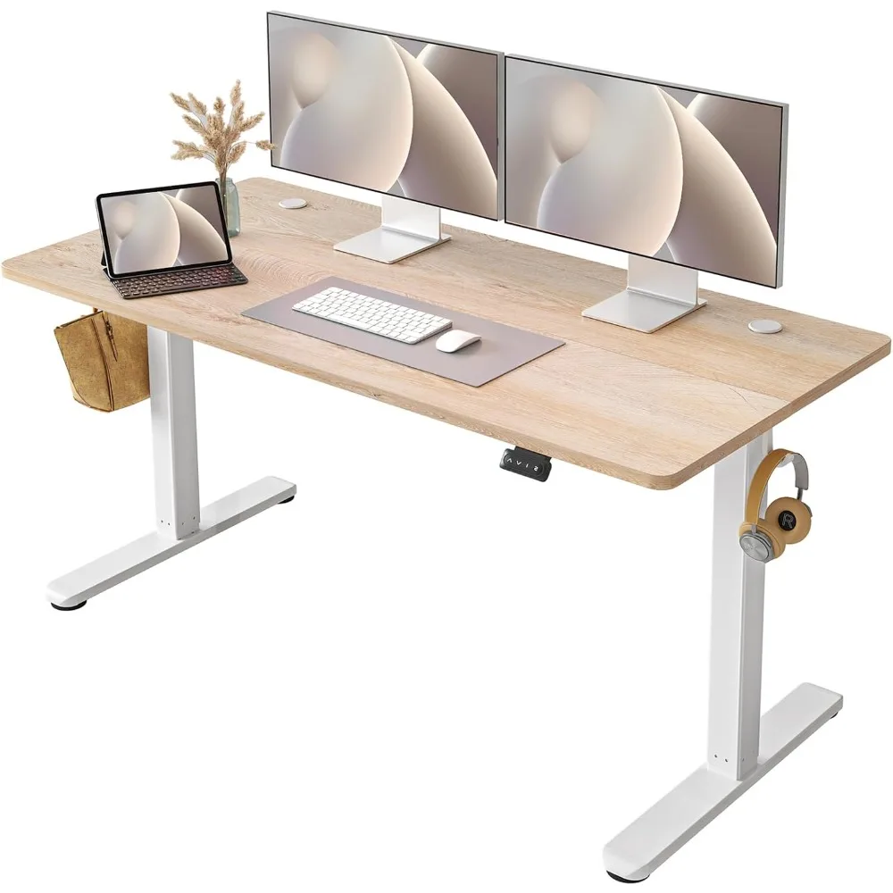 Electric Standing Desk Adjustable Height - 55 x 24 Inch Ergonomic Home Office Sit and Stand Workstation