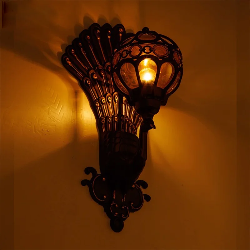 APRIL Retro Outdoor Wall Lights Classical Peacock Shade Sconces Lamp Waterproof Decorative For Home Porch Villa