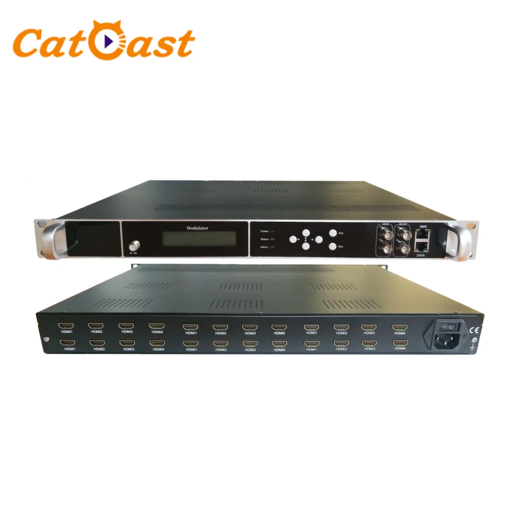 Cable TV 24 Channel dvb-t modulator H.264 HD 8 carriers RF DVB-T Encoder Modulator