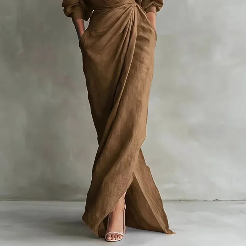 Vestido Largo Maxi Elegante Mujer Primavera - alternate angle