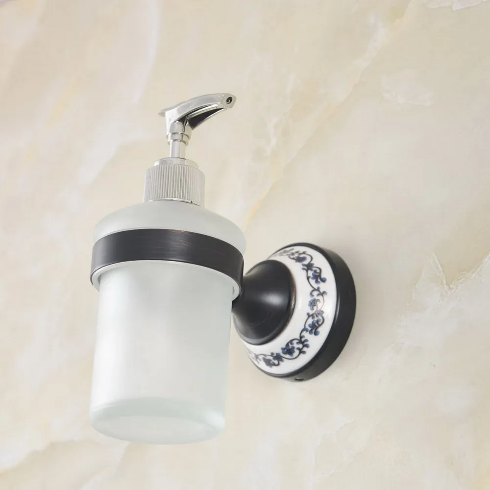 Kitchen Bathroom Wall Mounted Black Oil Rubbed Brass Shower Gel / Soap Dispenser aba957