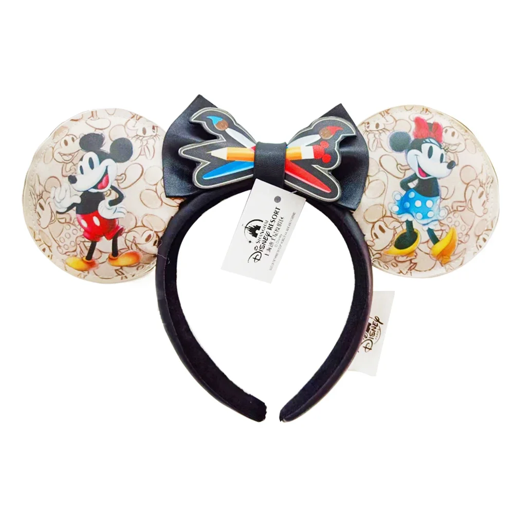 2024 Disney Minnie Mouse Ear Headband Holiday Party Frozen Bow Hairband COSTUME Headband Cosplay Plush Adult/Kids Headband Gift