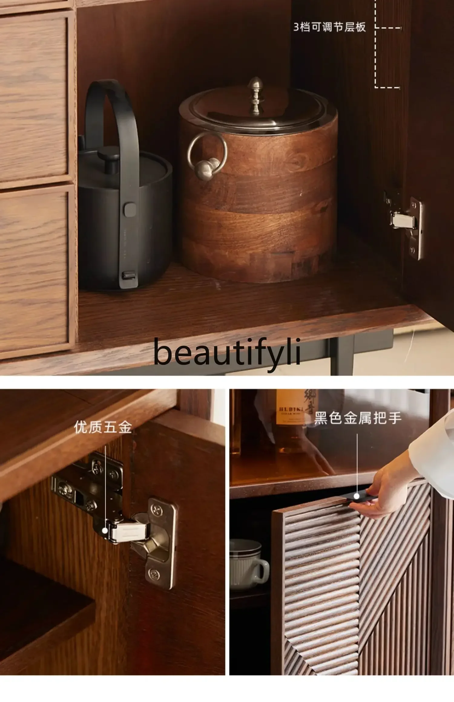 D2520 обеденный боковой шкаф из цельного дерева, кухня, маленькая квартира, бытовой встроенный настенный шкаф для гостиной, шкафчик для спальни, хранилище