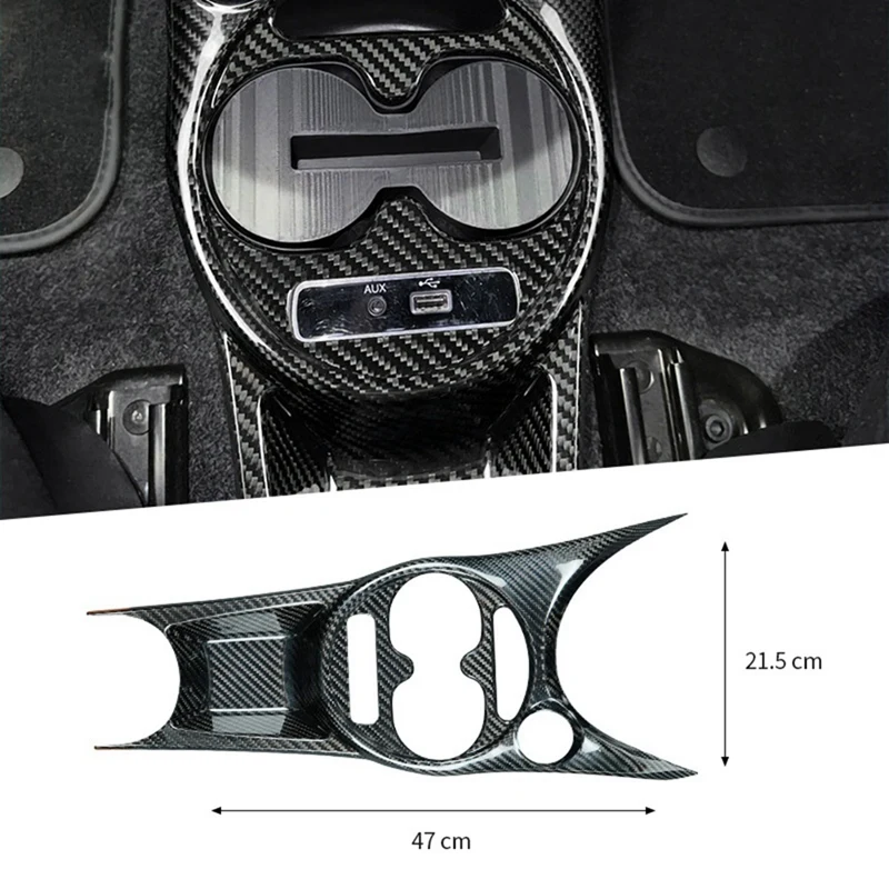 Super Sale Center Console Panel Frame Water Cup Holder Trim Car Carbon Fiber Sticker for Fiat 500 Abarth 595 695 2017-2024 LHD