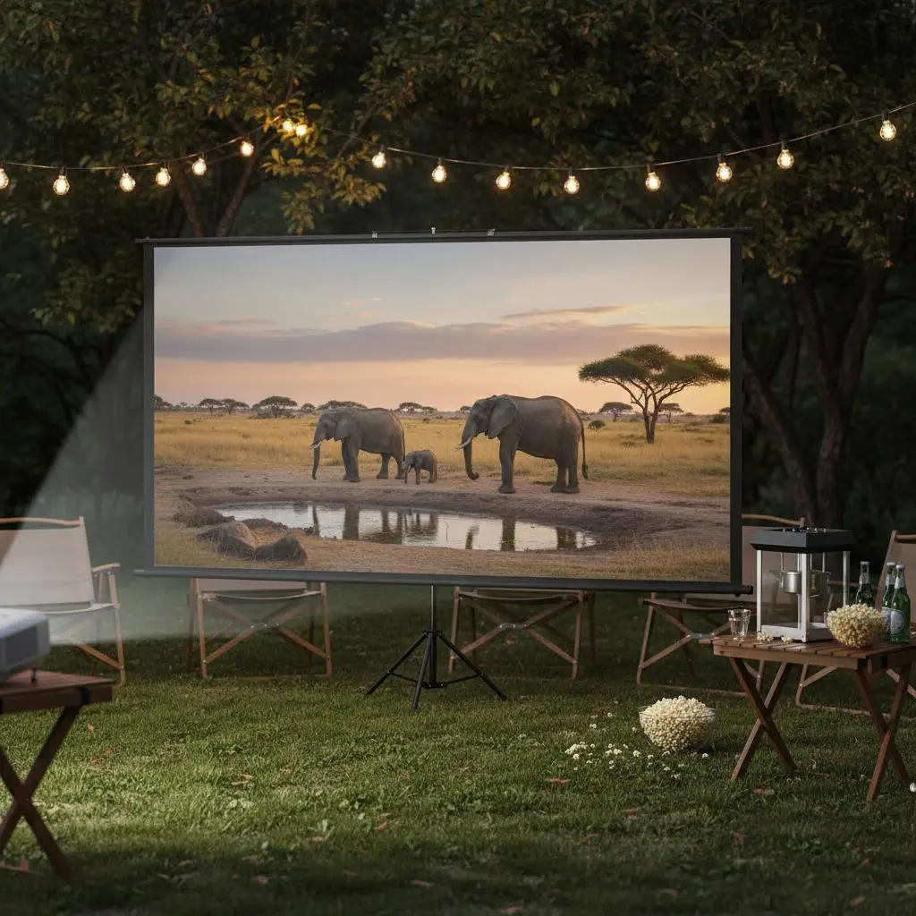 Portable Projection Display 90 inch 16:9 For Movie Home Cinema Office, 4K HD Visual Wrinkle-Free Height Adjustable Tripod Bas