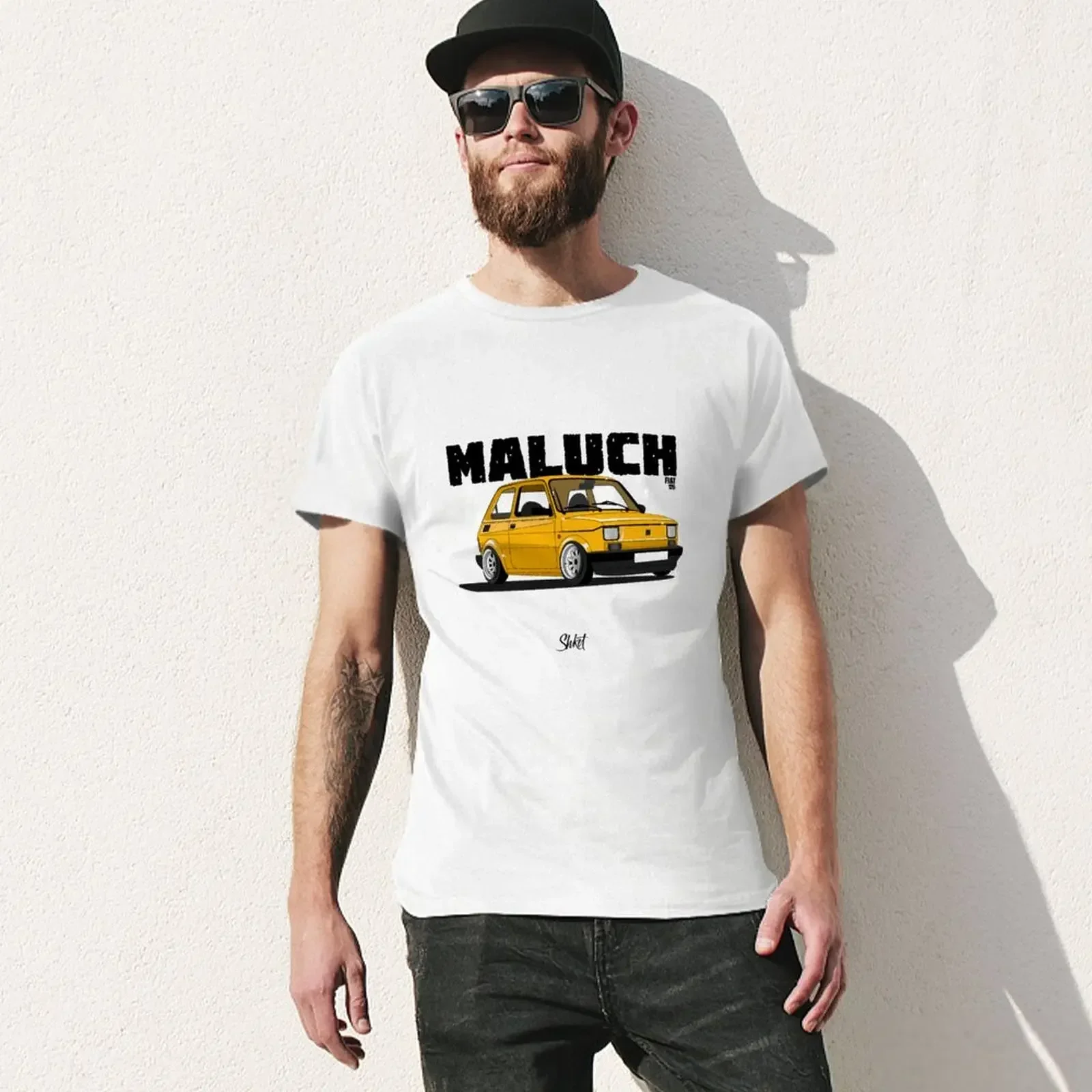 Fiat 126 maluch camiseta alfândega anime verão topo dos homens do vintage t camisas anime gráfico camisetas para roupas masculinas