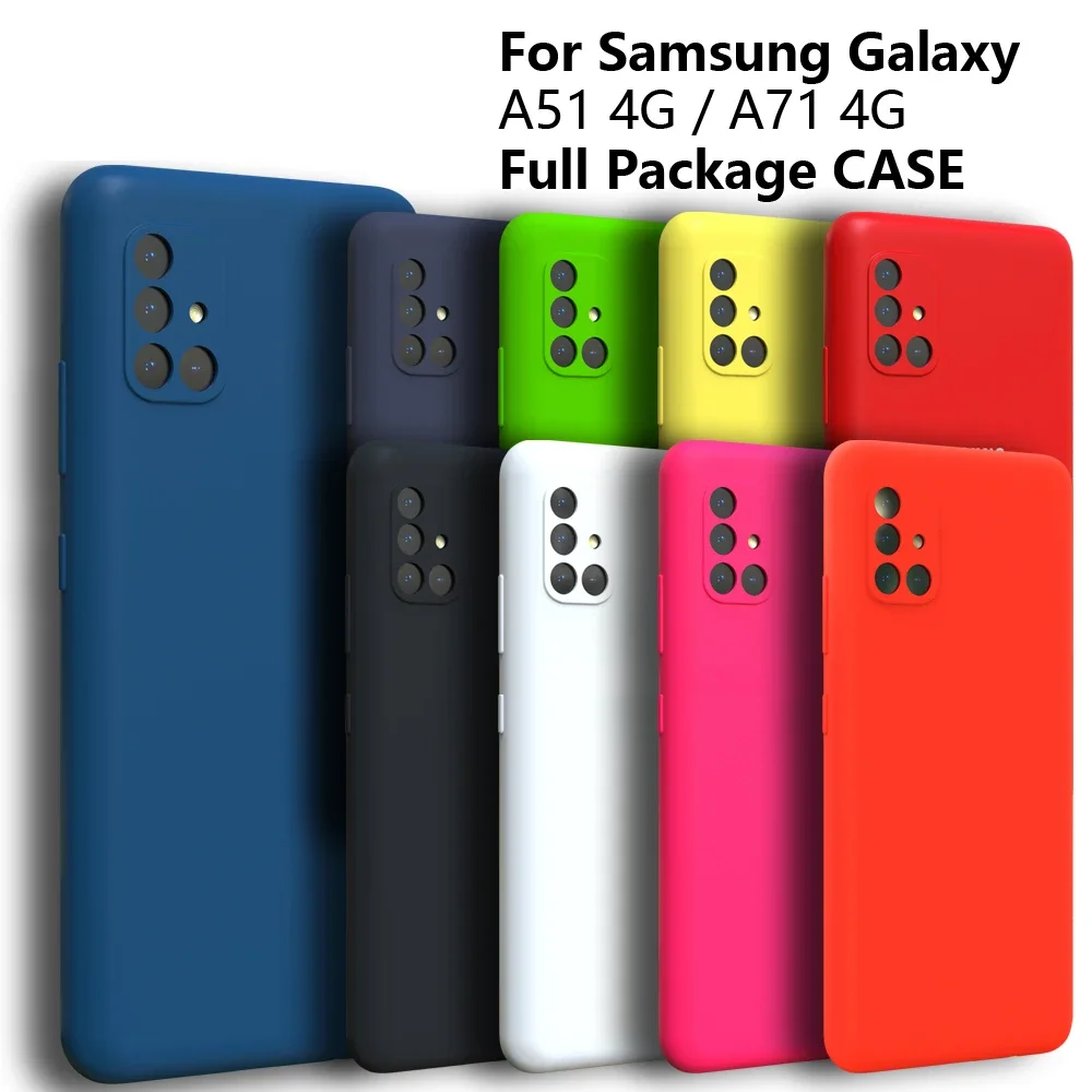 

For Samsung Galaxy A51 4G A71 Case Silky Silicone Cover Soft-Touch Back Protective Housing For A54 A34 A14 A53 A52 A33 A32 A12