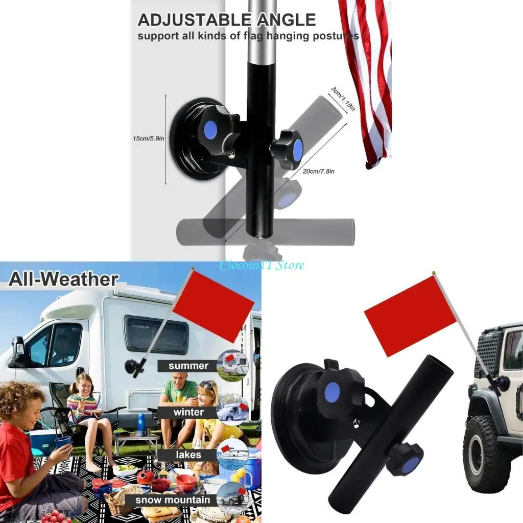 

Y1UB Universal Rustproof Aluminum Flag Support With Secure Suction Mount For Vehicles