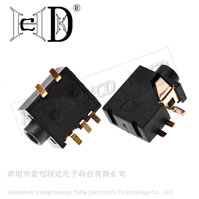 5pcs PJ-205 2.5mm 5 Pin SMD Gold Plated Female Headphone Jack Surface Mount Audio Socket Receptacle for MP3 Player