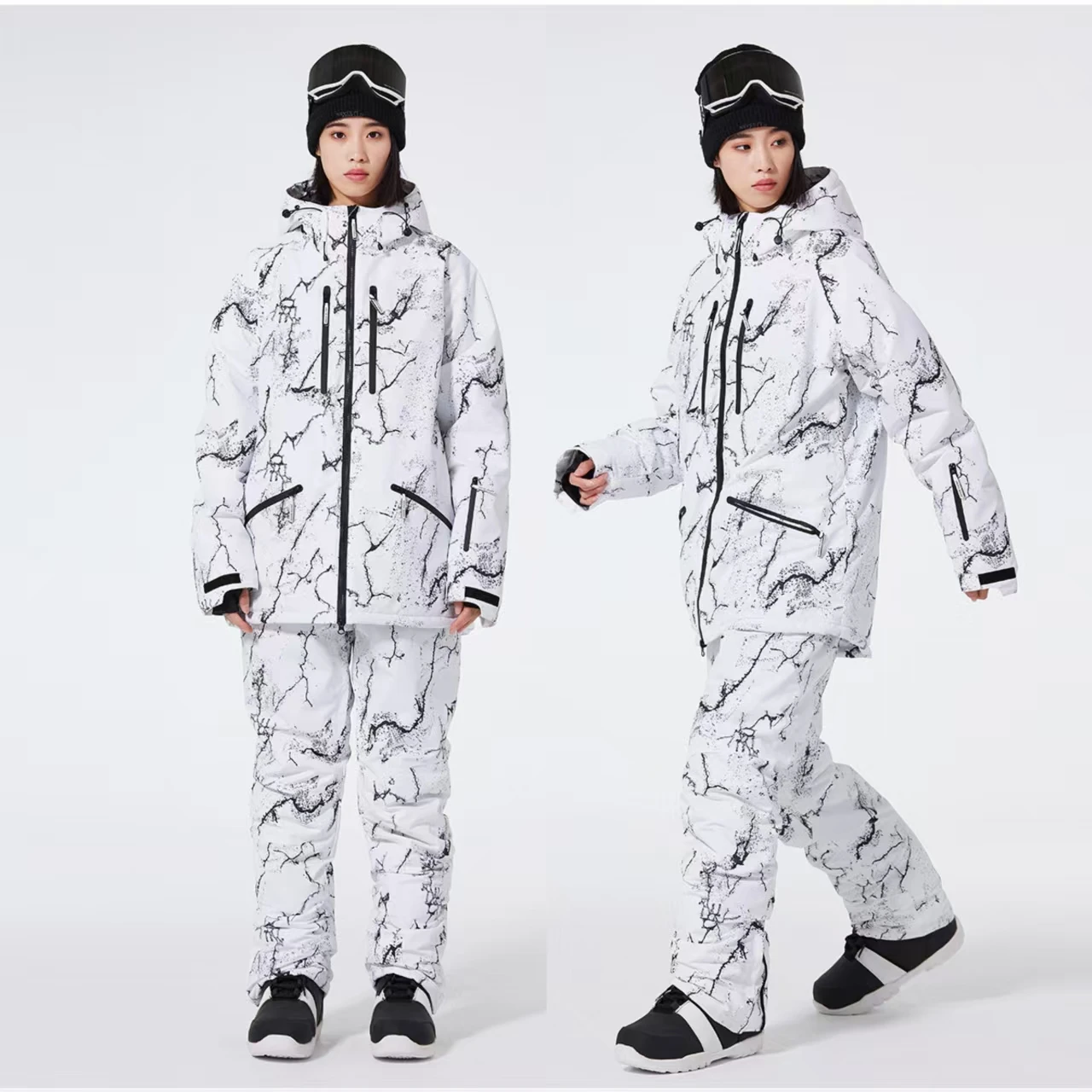 NEW Fashion Men Women Winter Ski Suit Waterproof Snowboarding Jacket and Pants Set Snow Clothes Female Skiwear Thicken Warm