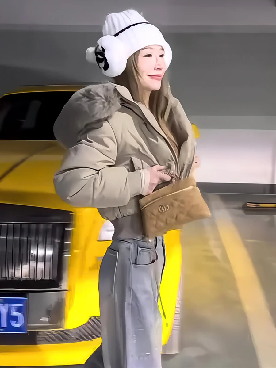 

Faionable Casual Hooded down Jaet Women's Winter Waist-Cinching ort Thiened 90 White Du down Warm Outerwear