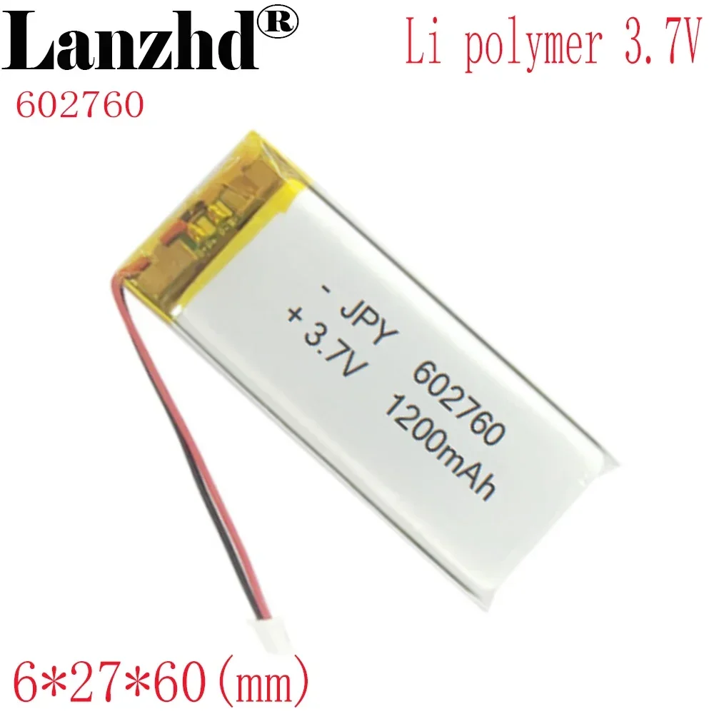 1-10PCS Li Polymer lithium battery 602760 3.7V 1200mAh For Beauty instrument Electric toy sweeper Bluetooth speaker