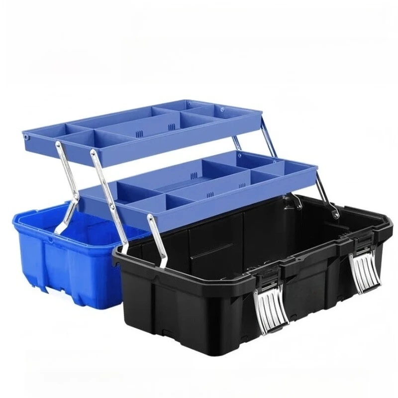 

Toolbox Storage Box Household Hardware Portable Large Industrial Grade Multifunctional Car Three-layer Folding