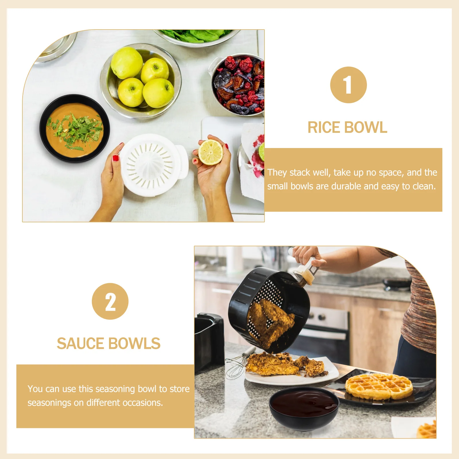 

3Pcs Matte Finish Small Bowls Premium Food Grade Rice Bowl for Home Hotel Restaurant Use Stackable Dipping Sauce Serving Bowl