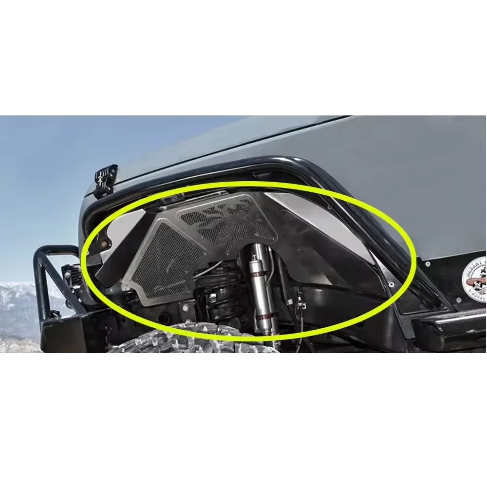 

For 2Pcs Front Inner Fender Liner Venomous Spider Lining Aluminum For Jeep Wrangler JK 2007-2017 K005 NTRIX