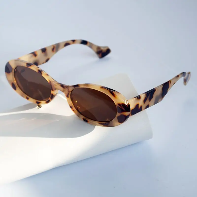 Fashion Oval Sunglasses  Vintage Brand Designer Women Men Retro Sun Glasses Female Lady Eyeglass Jelly Color Shades UV400