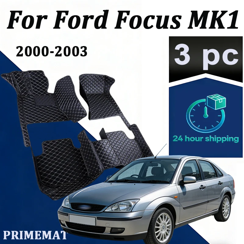 

Автомобильные коврики на заказ, автомобильные коврики для Ford Focus MK1 2000 2001 2002 2003, автомобильные роскошные кожаные коврики с полным покрытием для мужчин и женщин