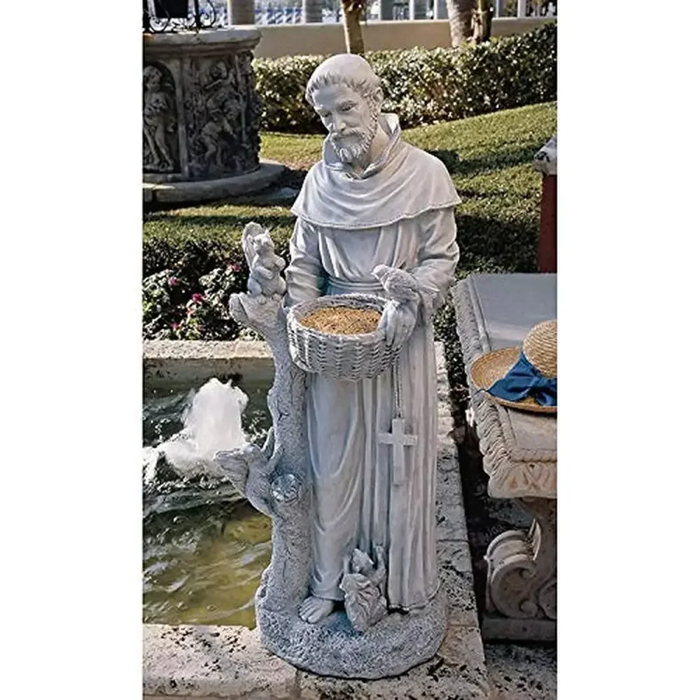 Nature's Nurturer St. Francis Statue Bird Feeder Sculpture Garden Decor 14