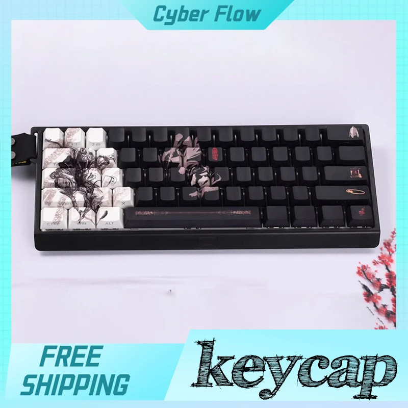 

Черный миф Wukong Keycap 130 клавиш Pbt полная пятисторонняя сублимационная боковая резьба механическая клавиатура аксессуар индивидуальные подарки