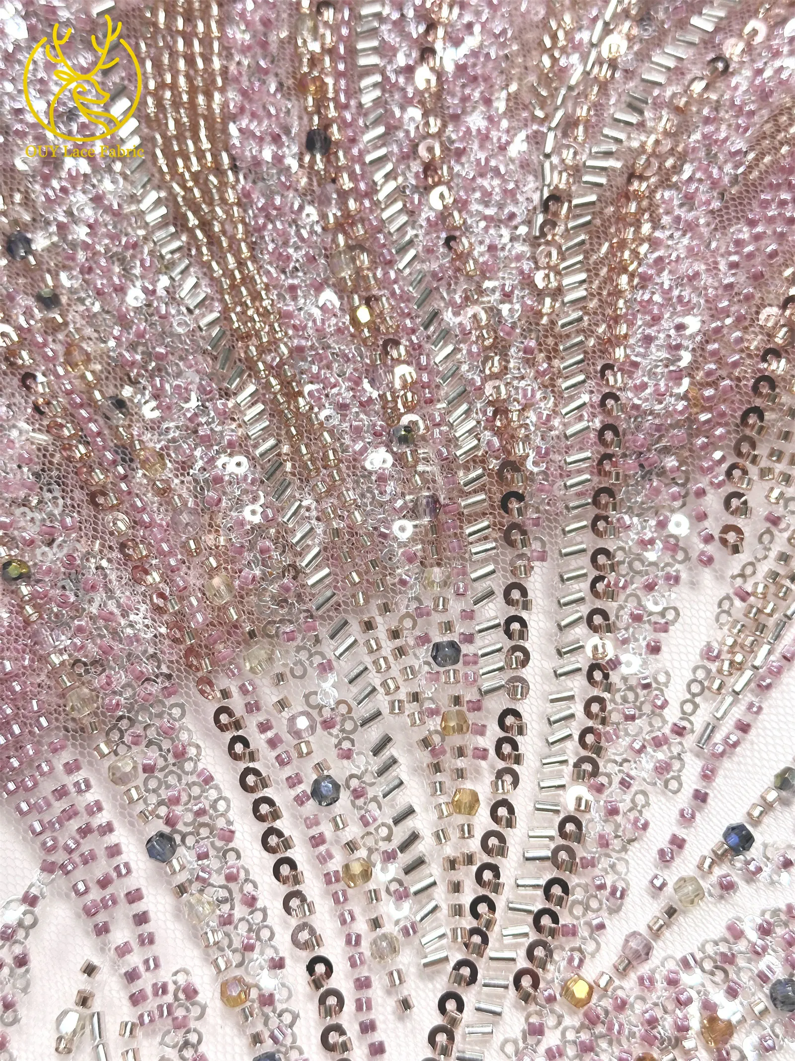 2026 Neuester nigerianischer Luxus-Bräutigam-Spitzenstoff mit Handperlen, afrikanischer Pailletten-Spitzenstoff, geeignet für Hochzeit, Party, Kleid, Sewin – Detail 14