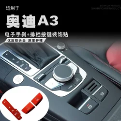 FOR Audi A3 Electronic handbrake button Gear shift button Door unlock button Car modification decorative stickers