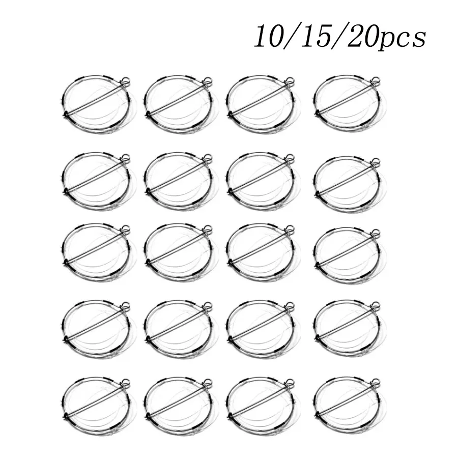 10/15/20pcs 6-Ring Fishing Crab Cast Trap Durable Shrimp Stainless Steel Fishing Shrimp Crab Trap Ring Portable Fishing Tool