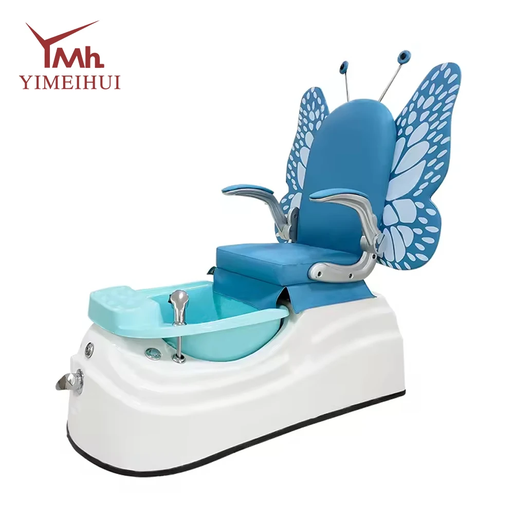 Children's Butterfly Style Pedicure Chair with Colorful Lights Magnetic Pump Drain Pump
