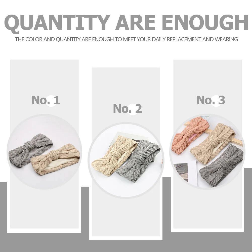 

2Pcs Winter Headband Ear Warmer Hairband Twisted Elastic Women Headdress Warm Hair Accessories for Makeup Face Wash Cold Weather