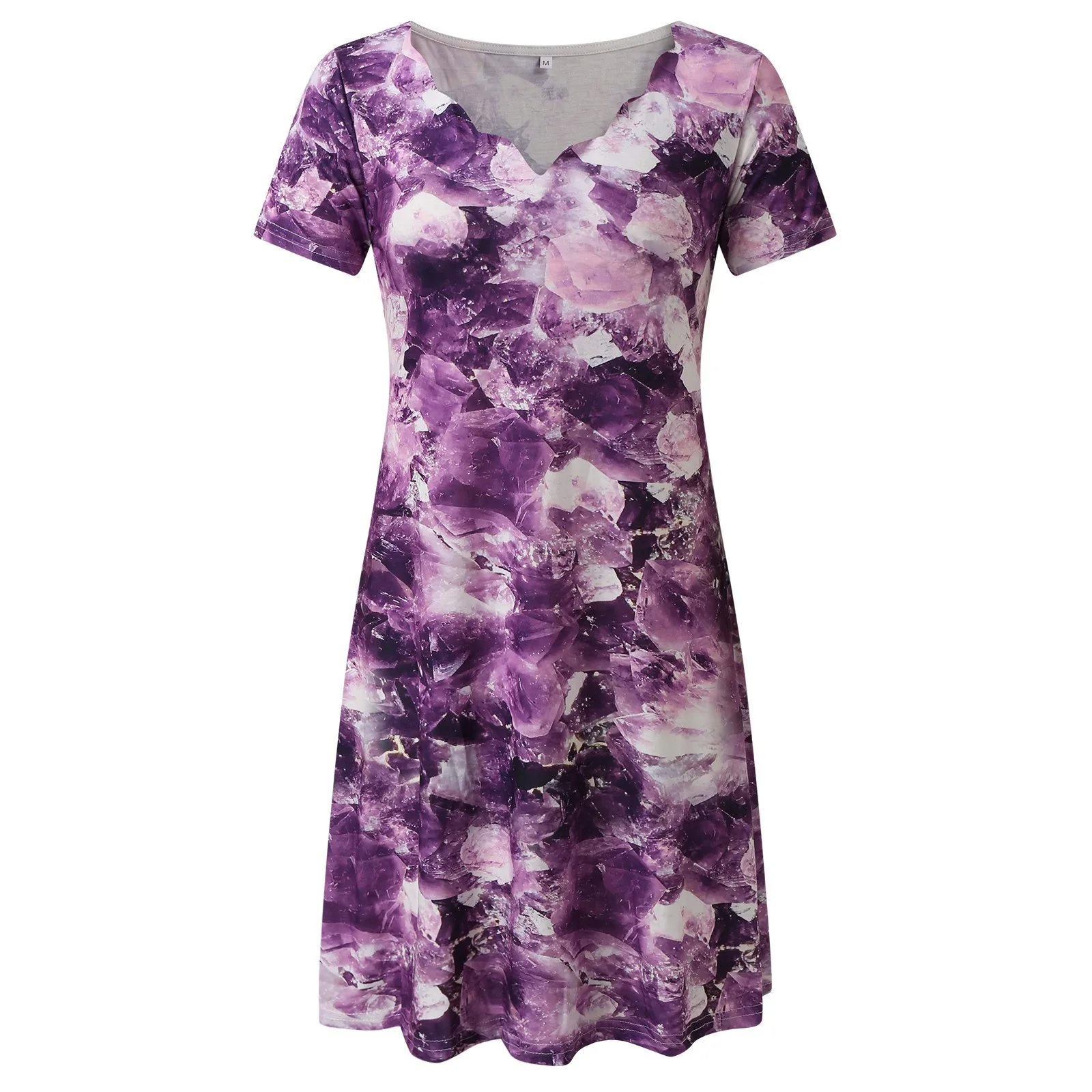 Feminino estilo boho floral decote em v midi vestido casual vintage solto vestidos de manga curta 2025 roupas de verão senhoras praia vestido de verão