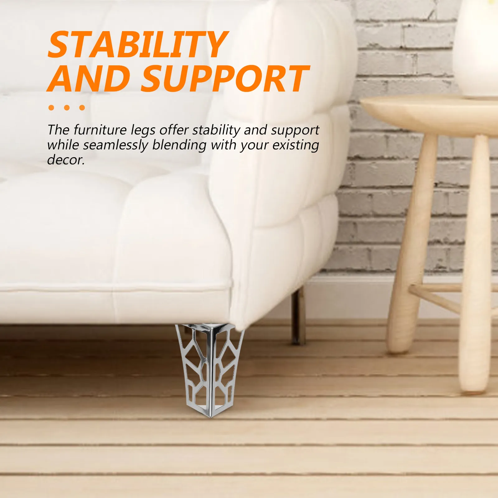 4 Pcs Cube Universal Replacement Sofa Legs Couch Square Furniture Support Feet Cabinet