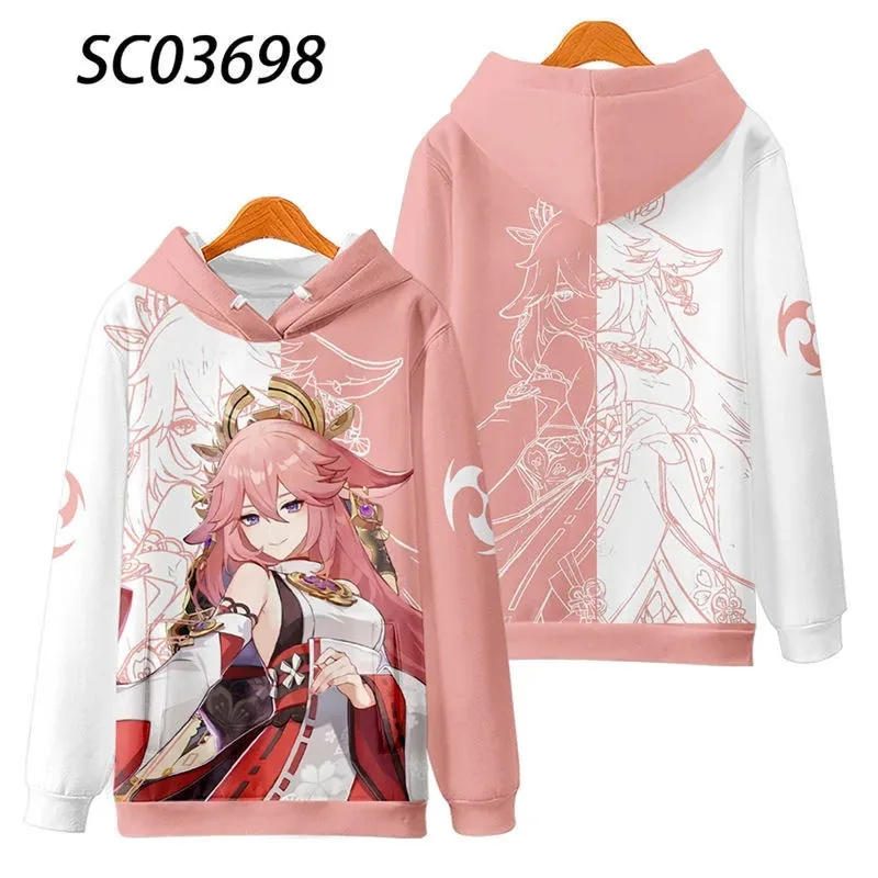 New! Genshin impact yae miko 3d printing man/woman autumn fashion game hoodies sweatshirt long sleeves pollover