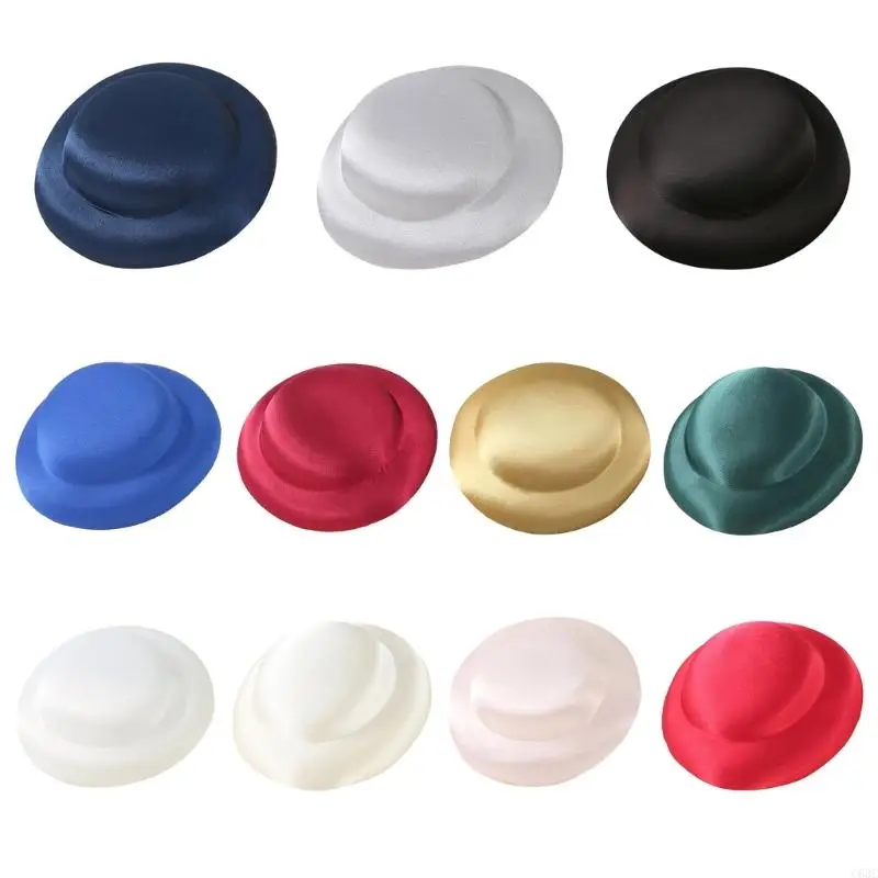 

C63C сплошной цвет хомбургский цилиндр Western Porkpie Hat Fascinator Base для ужина на открытом воздухе повседневная одежда для