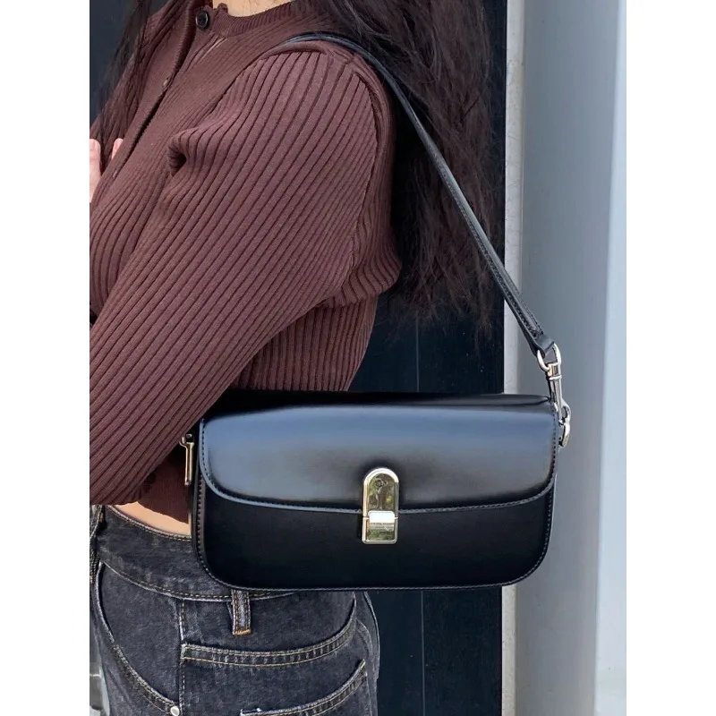 GAINNY Elegant Y2k Black Shoulder Women Office Lady Luxury Designer Solid Color Handbag Female Aesthetic Fashion Bag for Work