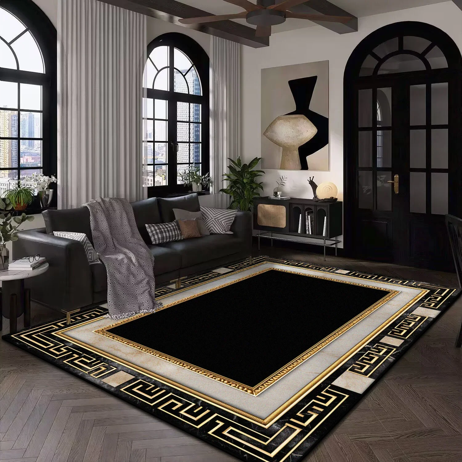 European Luxury Retro Rugs for Living Room Home Marble Bedroom Decor Large Size Carpet Coffee Table Non-slip Mat Tapis Salon 러그