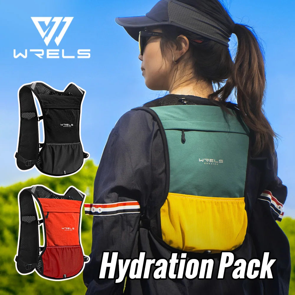 WRELS Hydration Backpack Lightweight Hydration Pack Water Backpack for Marathon Running Backpack Water Bottle Breathable Sports